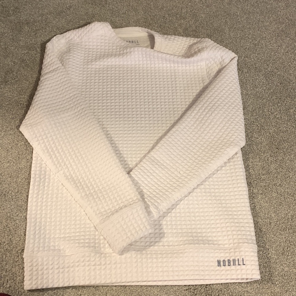 NoBull Men’s Quilted Crew Pullover White M